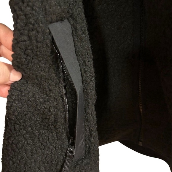 Lands' End Men's XXL/T Black Sherpa Fleece Jacket Winter Casual Zip Pockets - Picture 5 of 15